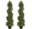 TWO Pre-Potted 3' Pond Cypress Artificial Topiary Trees
