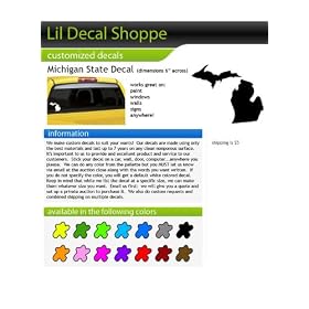 Michigan State Decal Sticker Car Window