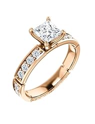 18K Rose Gold Princess Cut Diamond Ring -- LIFETIME WARRANTY