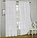 Elegant Comfort 2 Piece Solid Sheer Panel with Rod Pocket - Window Curtain 60-inch Width X 84-inch Length - White