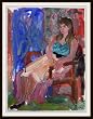 Young Lady, Original Oil Painting on Canvas By Carmel Art Association Artist Janet Ament de la Roche (1916-2000) - Unframed Artwork