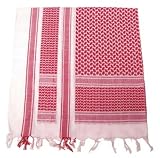 PLO Pali Tuch mit Fransen ca. 115x110cm rot-weiss
