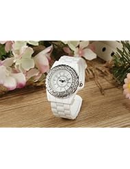 Youyoupifa White Round Dial With Crystal Fashion Ladies Bracelet Wrist Watch