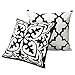 DOZZZ Clearance Sales Throw Pillow Cover Set of 2 Black and White Vintage Style Cotton Linen Square Throw Pillow Case Decorative Cushion Cover Cushion Case for Sofa,Bed,Chair WITHOUT PILLOW INSERT