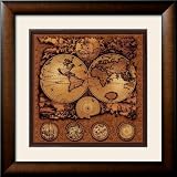 Antique Map, Cartographica III Maps Framed Art Poster Print, 31x31