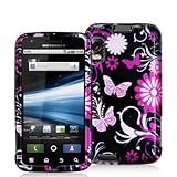 Pink Butterfly Flower Design Crystal Hard Skin Case Cover for Motorola Atri ....