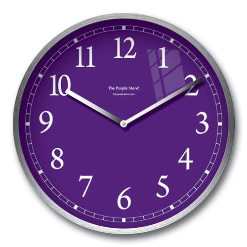 Purple Stainless Steel Wall Clock