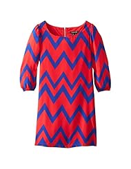 Girls Polyester Chevron Print Sheath  Dress
