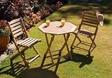 Pagoda Caspian Garden Furniture: Folding 0.8m Bistro Table & 2 Chairs