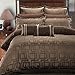 Deluxe & Rich Contemporary Jacquard Design in Warm Stylish Tones Janet Comforter Set, Elegant and Contemporary Bedding, 8 Piece Full / Queen Size Comforter Set, Multi-Tone of Charcoal Brown and Beige