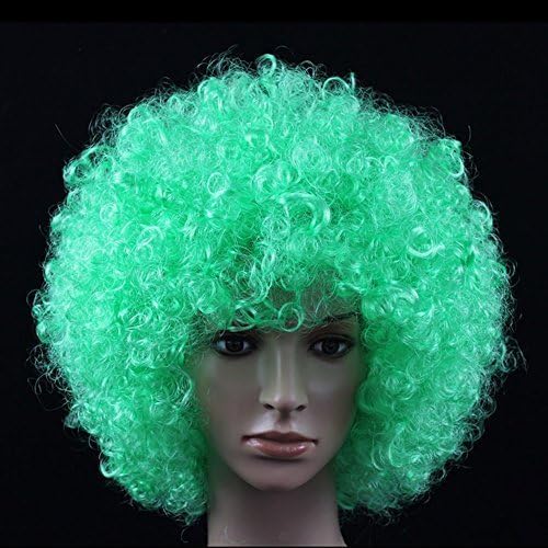 Colorful Afro wig hangers &amp; "Jonah and" stickers with election eat 15 color costume Halloween Christmas masquerade Carnival party Samba Festival feast day parlor trick for wig wig (green)