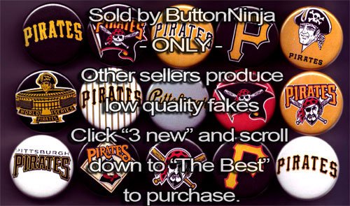Set of 15 Pittsburgh Pirates Pins 1.25