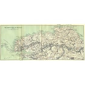 FRANCE:North-W of Brittany Bretagne,1914 map