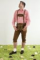Edelnice - Herren Knielederhose mit Hosentr&auml;gern aus 100% echtem feinsten Wildleder - mittelbraun