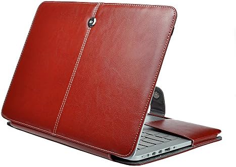 MacBook Air 11 Sleeve, IC ICLOVER Folio Cover Case for MacBook Air 11.6 inch - PU Leather Premium Quality with Microfiber Clip on Sleeve Filp Case Cover For MacBook Air 11.6 inch(A1465 A1370)-Brown