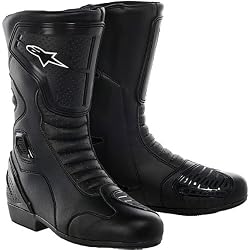 Alpinestars ST Vented Men's Leather On-Road Racing Motorcycle Boots - Black