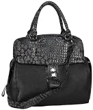 Executive Crocodile Print Leatherette Office Tote Bag Satchel Purse Handbag w/Shoulder Strap