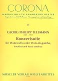 Produkt-Bild: Konzertsuite D-Dur: TWV 55:D6. Violoncello (Viola/Viola da gamba), Streichorchester und Basso continuo. Partitur. (Corona - Werkreihe f&uuml;r Kammerorchester)
