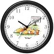 Orange Cat Sleeping - Cat Cartoon or Comic - JP Animal Wall Clock by WatchBuddy Timepieces (Black Frame)