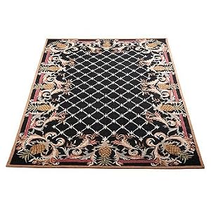Pineapple Border Wool Indoor Rug - 5'6" Round - Frontgate