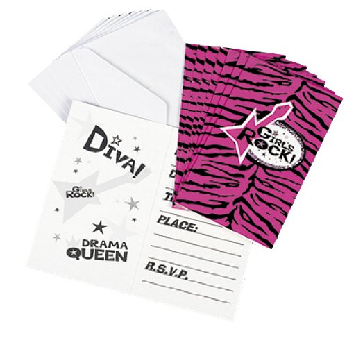 Girls Rock Party Invitations (8 pc)