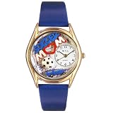 Whimsical Watches Women's C1010002 Classic Gold Soccer Mom Royal Blue Leather And Goldtone Watch
