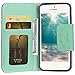 iPhone 5s case,iPhone SE case,iPhone 5 case,by HiLDA,Wallet Case,PU Leather Case,Credit Card Holder,Flip Cover Case[Mint Green]