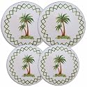 Reston Lloyd Electric Stove Burner Covers, Set of 4, Palm Tree/White