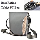 Rock Multi Function Shoulder Bag for Tablet Pc or Laptop Under 10 Inch - Extremely Light with 3 Layers and 9 Porkets for Tablet, Wallet, Cellphone, Keys, Books,------ Army Green Gray