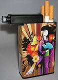 Cigarette Case Geisha Girl with Built on Lighter Holder