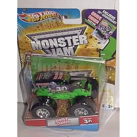 2012 Hot Wheels 30TH Anniversary 1:64 Scale Grave Digger Monster Jam Truck With Exclusive 30TH ANNV. Grave Digger Poster: Toys &amp; Games