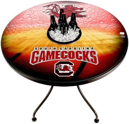 NCAA Basketball Solid Base Bucket Table with Magnetic Skins, 36-Inch, Black