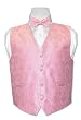 Covona BOY'S Solid PINK Paisley Dress Vest BOWTIE Set