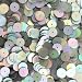 10mm Flat Round SEQUIN PAILLETTES ~ SILVER LAZERSHEEN Reflective Iridescent METALLIC ~ Loose sequins