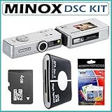 Minox DSC 60666 5.1 MP Digital Spy Camera in Silver + 4GB Accessory Kit