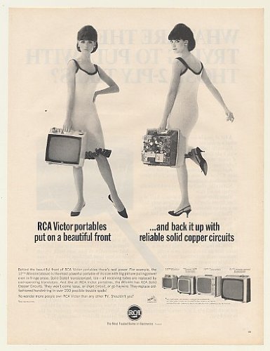 1966 RCA Minikin Portable TV Solid Copper Circuits Print Ad (Memorabilia) (48877)