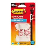 3M Large Cord Clips with Command Adhesive, 2 cord clips, 3 medium strips