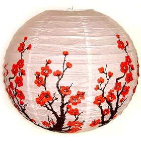 Chinese Japanese Paper Lantern 16"D Sakura