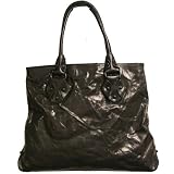 KALE Palmer Shopper Tote in Black Washed Leather