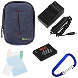EZOPower SLB-10A Battery + Charger + Soft Pouch Case with Belt Clip + Screen Protector for Samsung WB250F, WB800F, WB850 / WB850F, WB150F, WB750 Digital Camera
