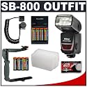 Nikon SB-800 AF Speedlight Flash + 8 Batteries & Charger + Sto-Fen Omni-Bounce Diffuser + TTL Flash Cord + Stroboframe 350 Flash Bracket for Nikon D40, D40x, D50, D60, D70s, D80, D200, D300 & D700 Digital SLR Cameras