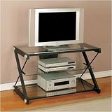 Sandy Black X-Shaped TV Stand by AtHomeMart