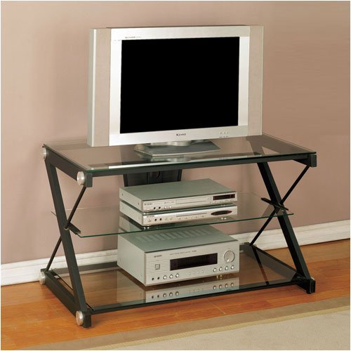 Sandy Black X Shaped Tv Stand