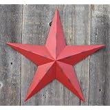 32 Inch Amish Painted Metal Tin Barn Star - Rustic Radiant Red. 32 Amish Country Primitive Collectible Painted Metal Tin... by AMISH WARES
