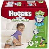 Huggies Little Movers Slip-On Diapers Big Pack, Size 4, 56 Count