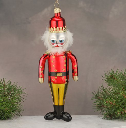 De Carlini Red Nutcracker Soldier Italian Glass Christmas Ornament De Carlini Red Nutcracker Soldier Italian Glass Christmas Ornament