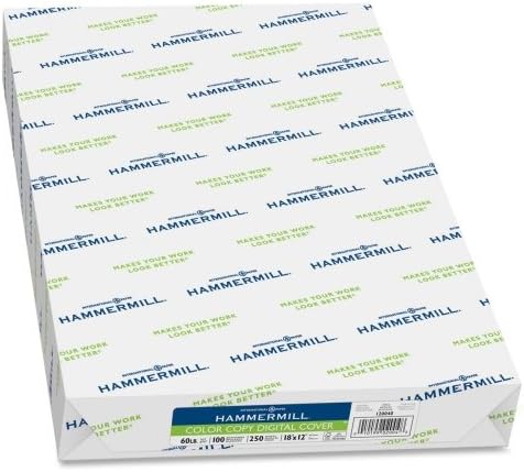 Wholesale CASE of 10 - Hammermill Acid-free Color Copy Cover Paper-Color Copy Paper,60 lb.,100 Bright,18"x12",250SH/RM,White