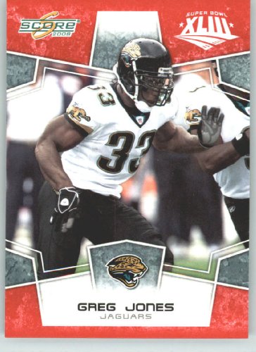 2008 Donruss / Score Limited Edition Super Bowl XLIII # 141 Greg Jones - Jacksonville Jaguars - NFL Trading Card in a Prorective Screw Down Display Case