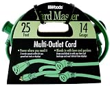 Woods 3030 14/3 Cord Runner Multi-Outlet Extension Cord with Spaced Plugs, 25-Foot