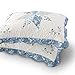 KASENTEX Luxurious Quilted Embroidery Patchwork Shams Pre-Washed 100% Cotton Machine Washable Standard Shams 20x26 2Pcs